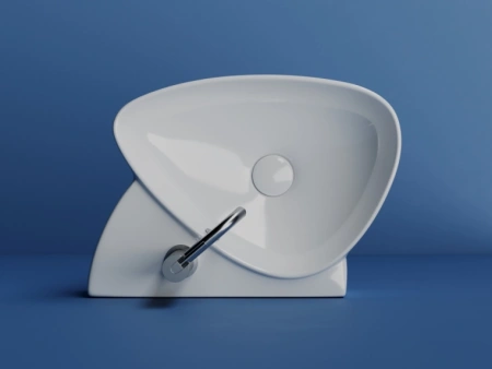 раковина ceramicanova element cn5049 накладная/подвесная, чаша слева, 49.5x35 см, белая