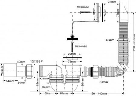 слив-перелив для ванны mcalpine mrb1-ex