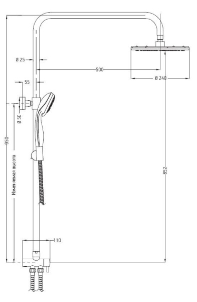 душевая система esko (st950)