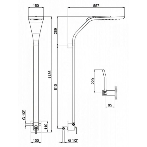 душевая система webert wolo wo660302564 черный матовый