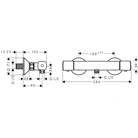 термостат для душа hansgrohe ecostat universal 13122000