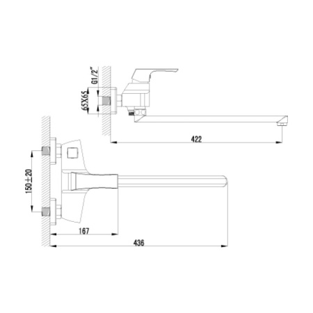 смеситель для ванны с душем lemark unit lm4517c