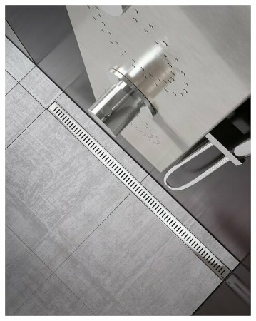 душевой лоток ravak zebra oz 105 x01393 с решеткой, хром