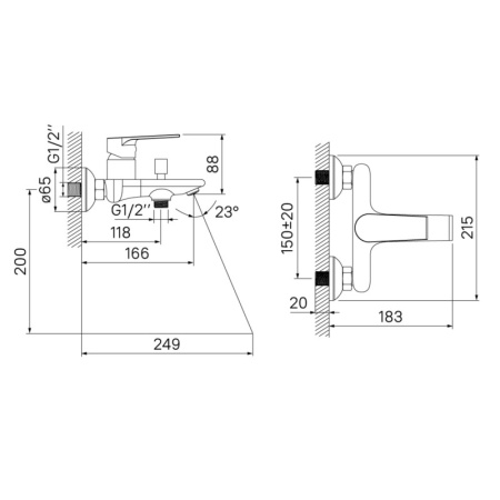 смеситель для ванны iddis edifice edisb00i02wa