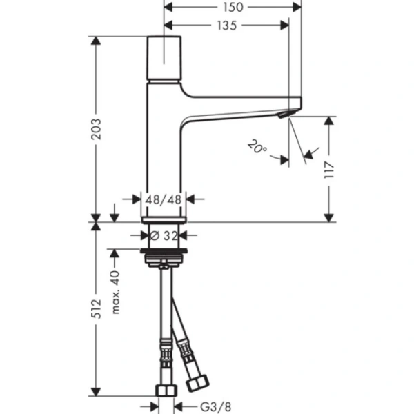 смеситель для раковины с донным клапаном hansgrohe metropol select 32571000