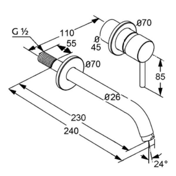 смеситель для раковины kludi bozz 382453976 черный матовый