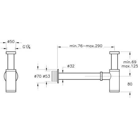 сифон для раковины vitra syphon a4512326 медь