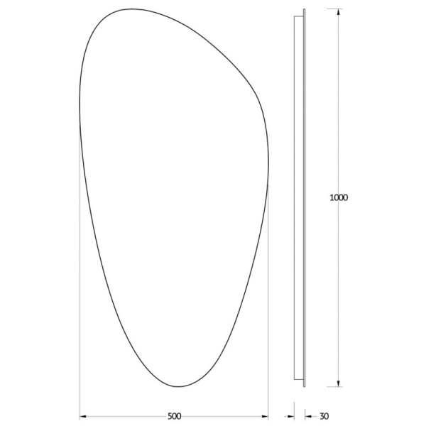 зеркало 50х100 см evoform ledshine by 2592