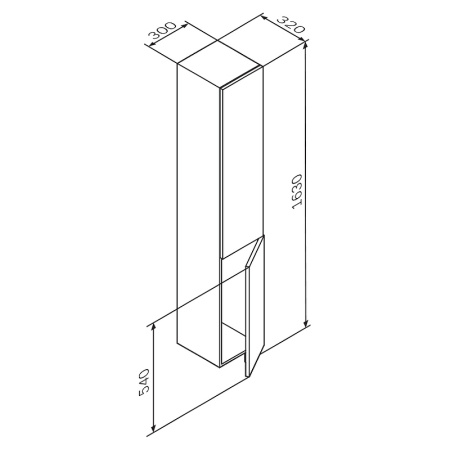 шкаф-пенал am.pm gem m90chr0306wg r белый глянец, подвесной