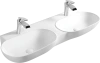 Раковина SantiLine SL-2113 накладная/подвесная, 120x39 см, двойная, белая