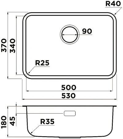 мойка кухонная omoikiri omi 53-u/i ultra mini-in нержавеющая сталь