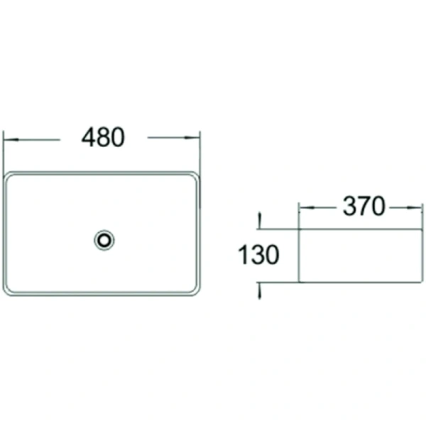раковина santiline sl-1010mb накладная, 48x37 см, черная матовая