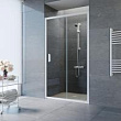 Душевая дверь в нишу Vegas Glass ZP NOVO 120 01 01 120 см, профиль белый, стекло прозрачное