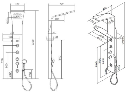 душевая панель am.pm joy w85p-2-136aw