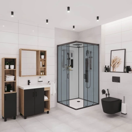 душевая кабина niagara premium 100x100 ng-6902-01gq black с гидромассажем