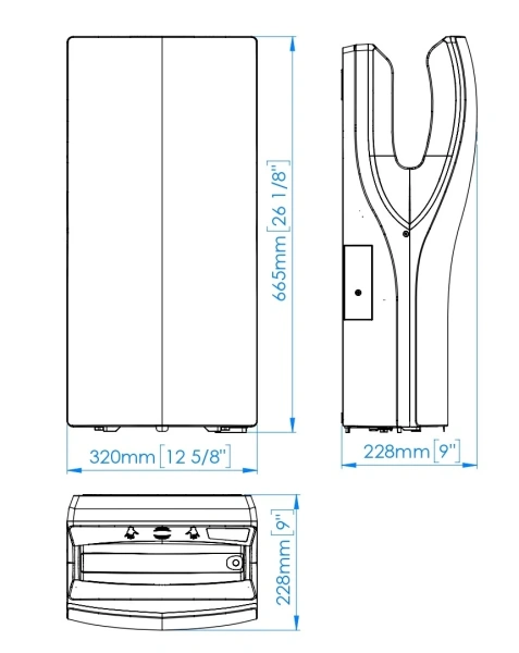 Сушилка для рук Mediclinics Dualflow Plus M14A-I погружная белый
