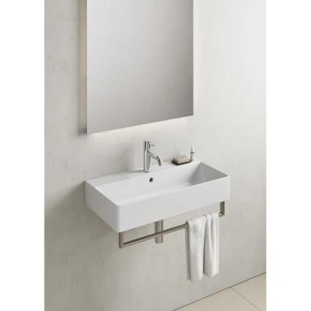 раковина gsi kube x 9455111 подвесная, 70x37 см, bianco lucido (белый глянец)