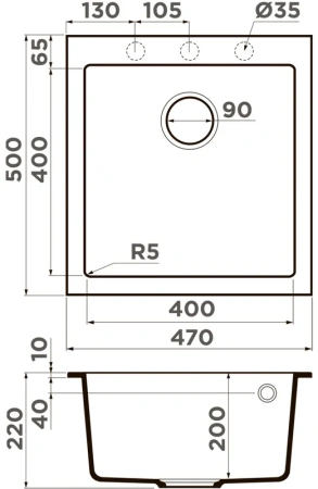 мойка кухонная omoikiri bosen 47a-gr leningrad grey
