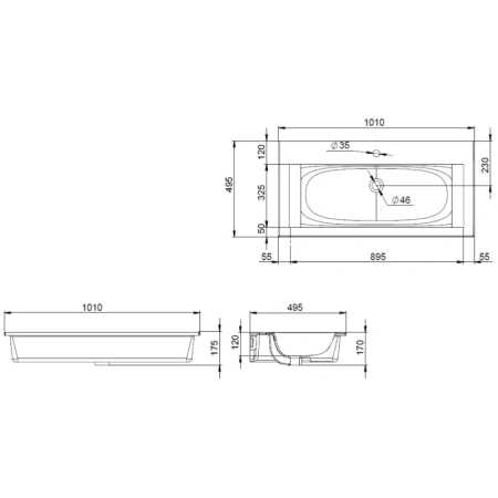 раковина полувстраиваемая am.pm spirit v2.0 101 m70awcc1002wg, белая