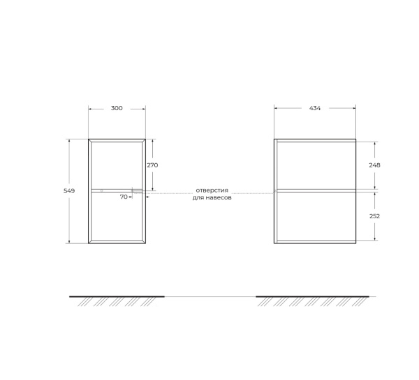полка подвесная 30 cezares elettra 55530, цвет grafite
