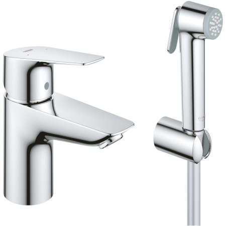 Смеситель для раковины Grohe BauEdge 23757001 с гигиеническим душем цвет хром