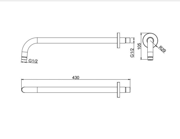 кронштейн для верхнего душа d&k dc1004891 хром