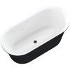 акриловая ванна 170х78 см aquanet family smart 88778-gw-mb, цвет белый глянцевый/ черный матовый