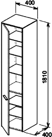 шкаф-пенал keuco royal 60 32130 210001 белый глянцевый l