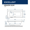 акриловая ванна excellent heaven slim 160x75