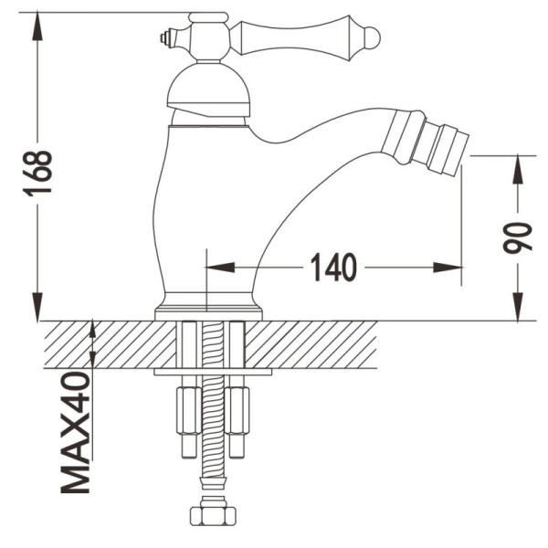 смеситель для биде rose r0107q