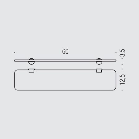 colombo design plus полочка 60см, белый матовый|стекло