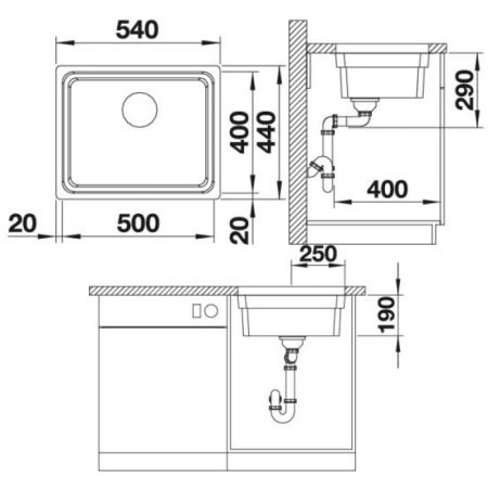 кухонная мойка blanco etagon 500 - u 521841