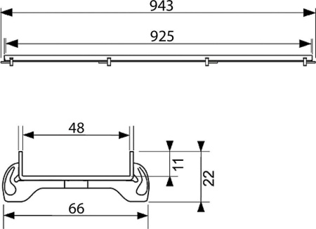 решетка tece tecedrainline “plate” 601070 100 см под плитку