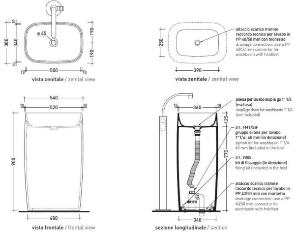 раковина напольная ceramica flaminia flag fg52c, белая