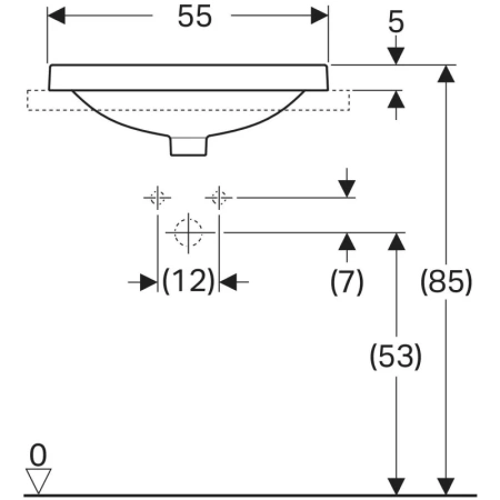 раковина встраиваемая 55 см geberit variform 500.720.01.2