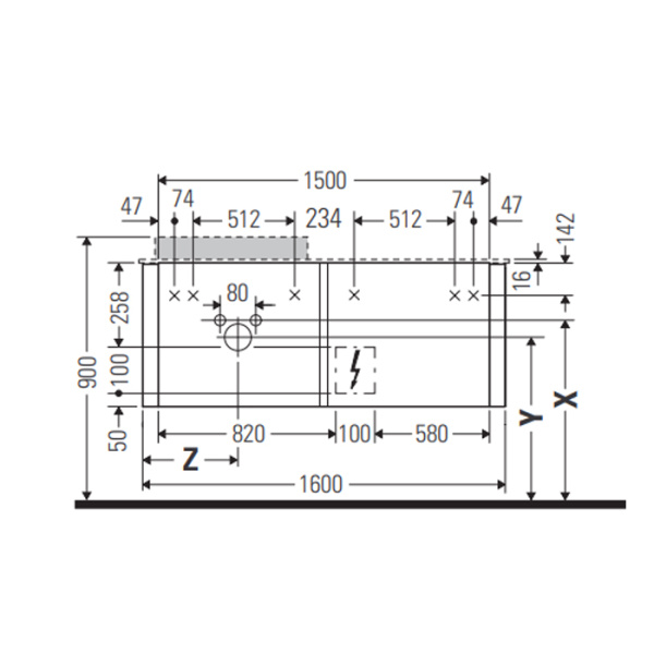 duravit happy d.2 plus тумба подвесная 408x1600x550мм 4 ящика, цвет: stone grey satin matt