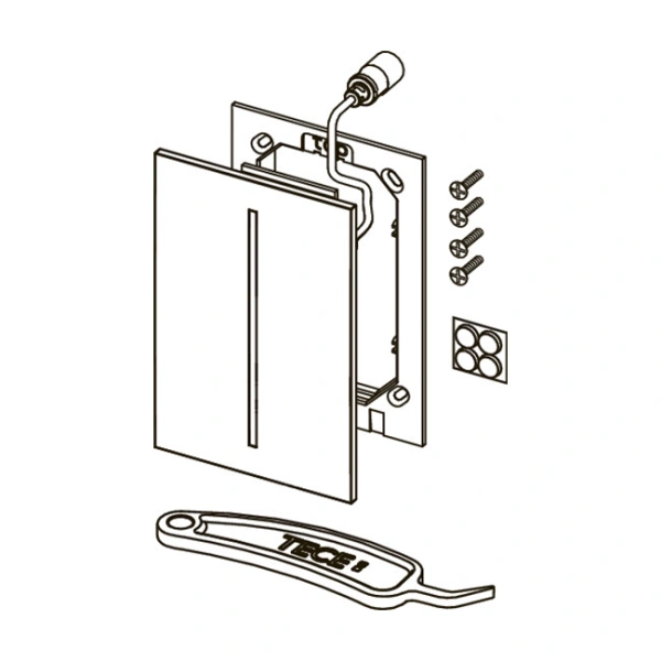 лицевая панель tece tecefilo urina 9242067 пластик хром глянцевый (без картриджа 9242091/9242092)
