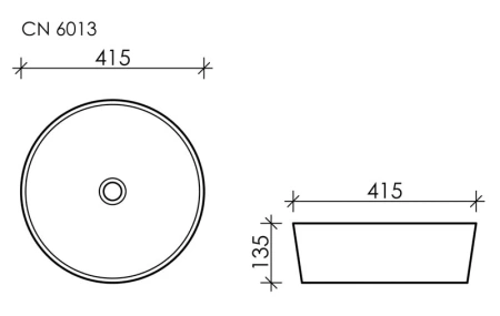 раковина ceramicanova element cn6013 накладная, ø41.5 см, белая