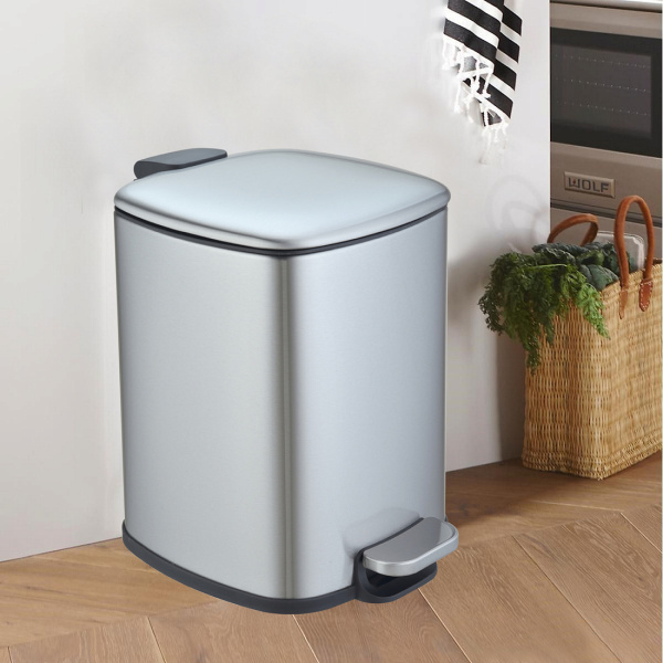 Мусорное ведро Weltwasser WW Berg MT 12L с педалью, хром матовый