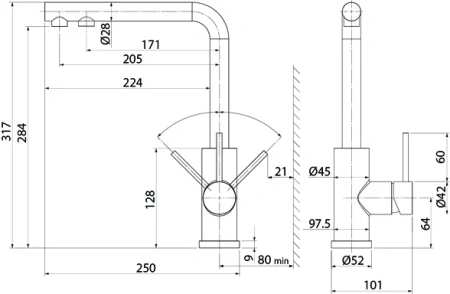 смеситель для кухни iddis rule rulbllfi05 черный