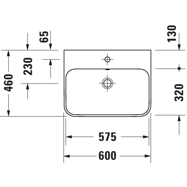 раковина в ванную накладная 60 см duravit happy d.2 plus 2360601300