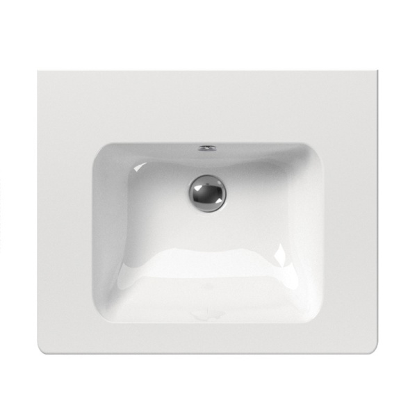 раковина gsi pura 8831111 полувстраиваемая, 60x50 см, bianco lucido (белый глянец)