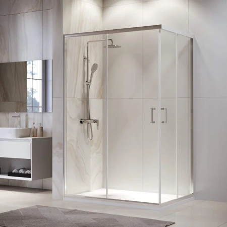 душевой уголок rgw passage pa-246 90х120 см, профиль хром, стекло прозрачное