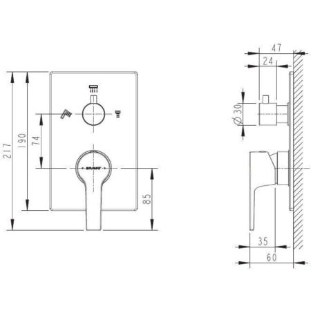 смеситель для ванны bravat prolate p69218cp-3-eng