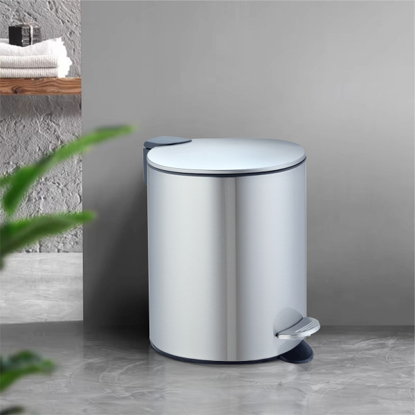 Мусорное ведро Weltwasser WW Betta MT 5L с педалью, хром матовый