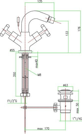 смеситель для биде fiore xt 25cr0532