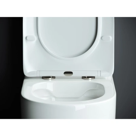 чаша напольного унитаза ceramicanova mia cn1801-b безободковый, с сиденьем микролифт, белая