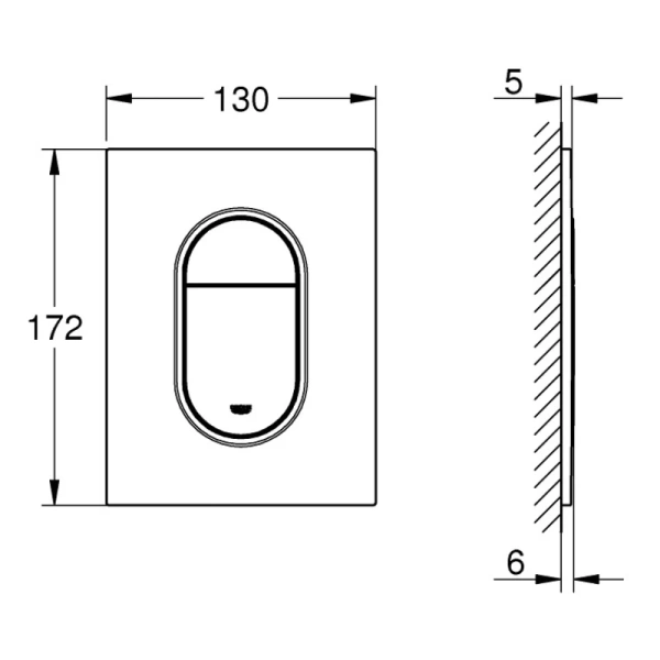 кнопка смыва grohe arena cosmopolitan s 37624sh0 для инсталляции, альпийский белый