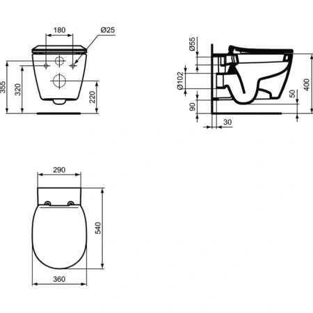 унитаз подвесной ideal standard connect e771801