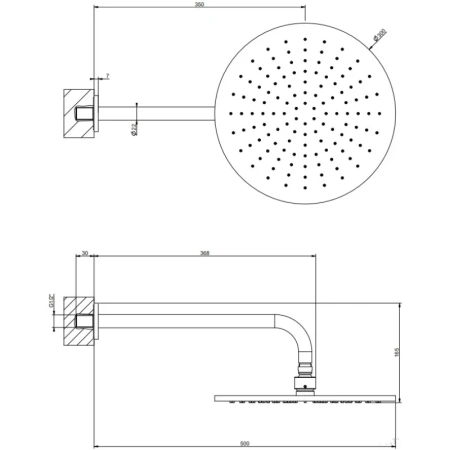 верхний душ gessi emporio 47384.149 ø300 мм, с кронштейном, цвет finox